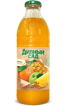 Дивный Сад Напиток сокосодержащий 1л Мультифрукт  д/пит стекло 1/6шт УТ-00010564