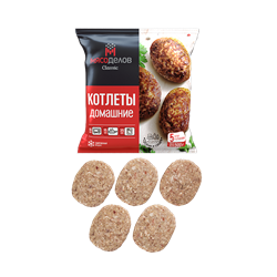 Котлеты Домашние "Мясоделов" 500 гр. шт. пленка кор. S зам. ГСП301138