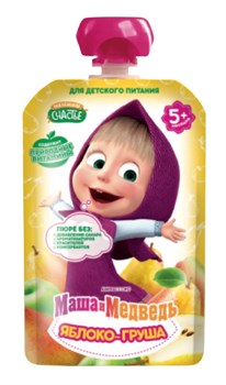 Пюре Маша и Медведь 90гр Яблоко-Груша (гуалапак) с 5мес 1/12 23912