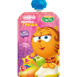 Пюре Смешарики Яблоко-Груша 85гр 1/12шт 22867