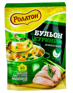 Ролтон Бульон 90гр домашний куринный (дой пак) 1/24шт УТ000003035