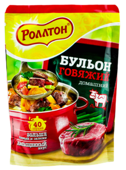 Ролтон Бульон 90гр домашний говяжий (дой пак) 1/24шт УТ000003123
