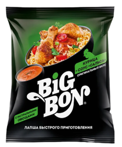 Биг Бон лапша 75гр курица + соус сальса (пакет) 1*48шт УТ 000001907
