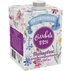 Фермерские Сливки" Литвиновские"  33%  0,5л TБA 1*12шт 35400