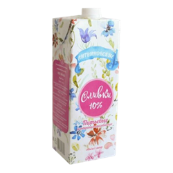 Фермерские Сливки" Литвиновские"  10%  1л ТБА 1*12шт 238291