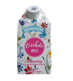 Фермерские Сливки" Литвиновские"  10%  0,5л TБA 1*12шт 35381