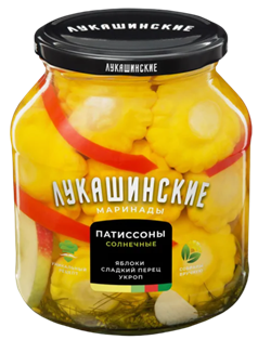 "Лукашинские" Патиссоны марин. с яблоками и сл.перцем 670гр 1/6шт 36150