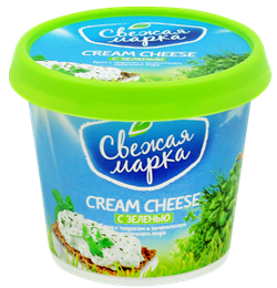 Cream Cheese Крем с творогом и з.м.ж. с зеленью 55% "Свежая марка" 140г  1/12 00-00016597