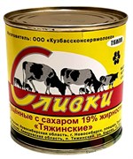 Сливки сгущ.Тяжин ТУ 19% 0,34кг 1*45 00000000015