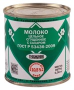 Молоко цельное ГОСТ   10,5% 0,360кг Тяжин ж/б 1*45 00000006805